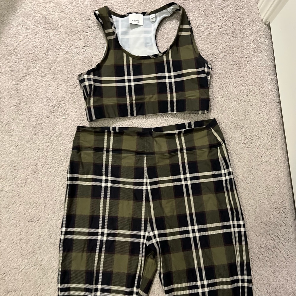 Burberry Logo Detail Vintage Check Jersey Leggings